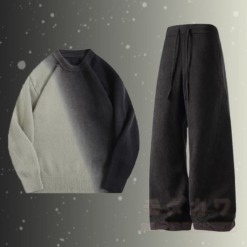 ニットグラデーションセーター コーデュロイパンツ ツーピース - セットC - 2XL - image 3