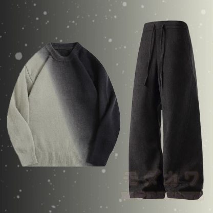 ニットグラデーションセーター コーデュロイパンツ ツーピース - セットC - 2XL - image 3