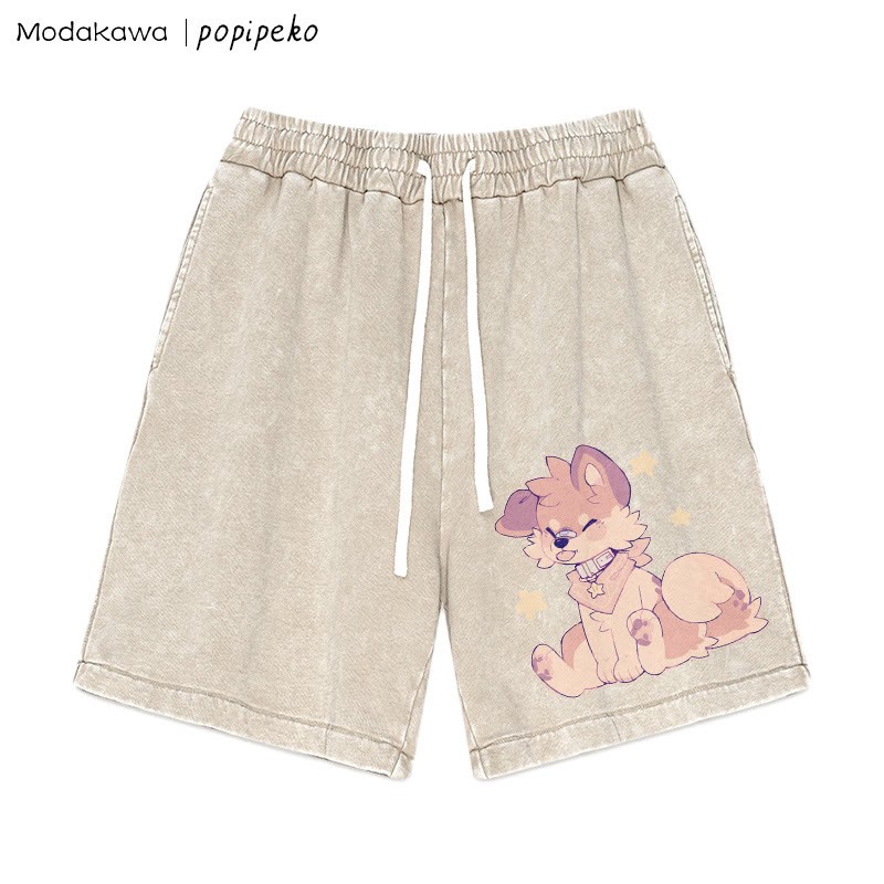 MODAKAWA × popipeko パピープリント ヴィンテージウォッシュドショートパンツ - Apricot - 3XL - image 4