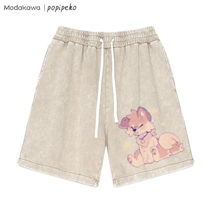 MODAKAWA × popipeko パピープリント ヴィンテージウォッシュドショートパンツ - Apricot - 3XL - image 4