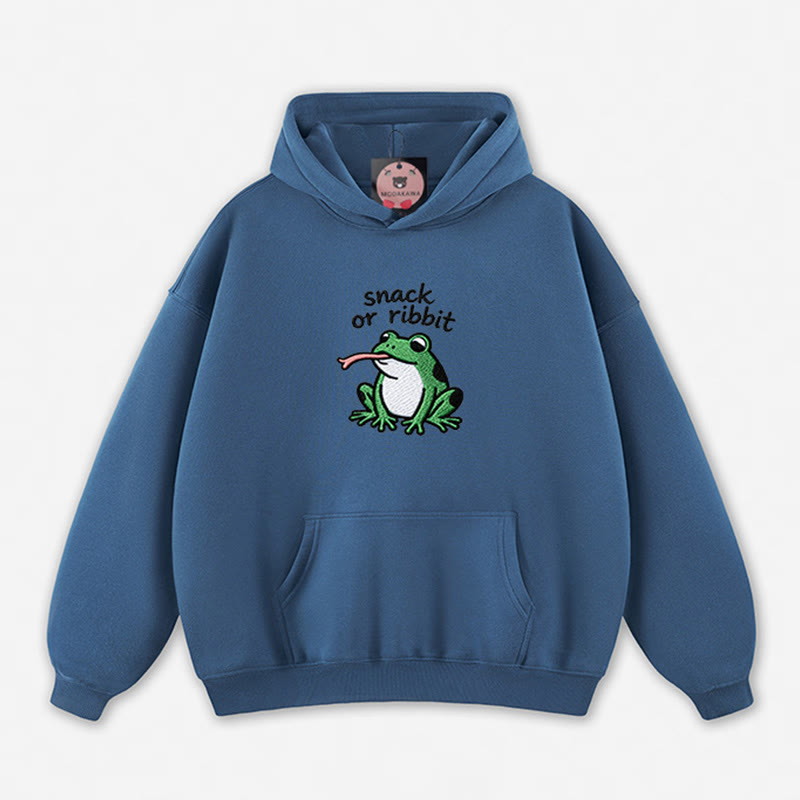 SNACK OR RIBBIT カエルグラフィック ルーズパーカー - Dark Blue - 5XL - image 5