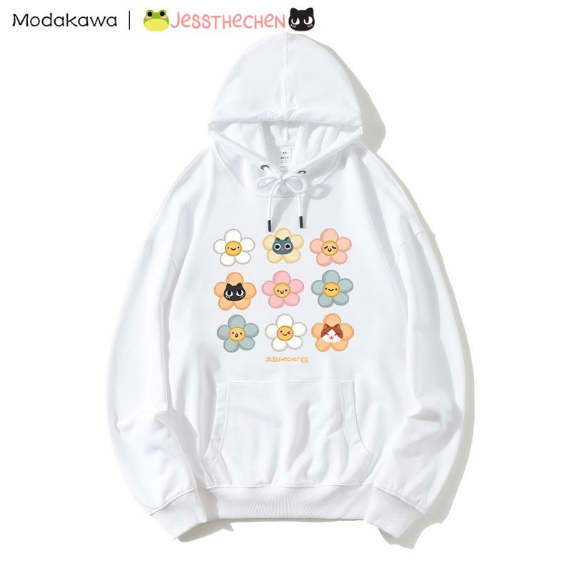 MODAKAWA X jessthechen フラワーキティプリント ルーズパーカー - White - 5XL - image 3