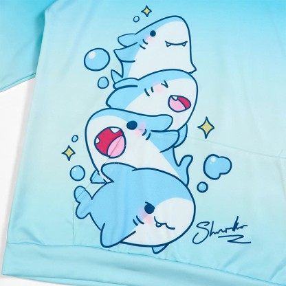 Modakawaシャークレタープリント ルーズパーカー - image 7