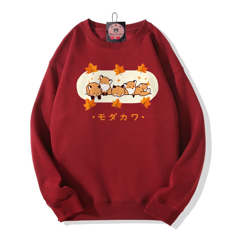 フォックスプリント MODAKAWA ラウンドカラー スウェットシャツ - Red - 5XL - image 4
