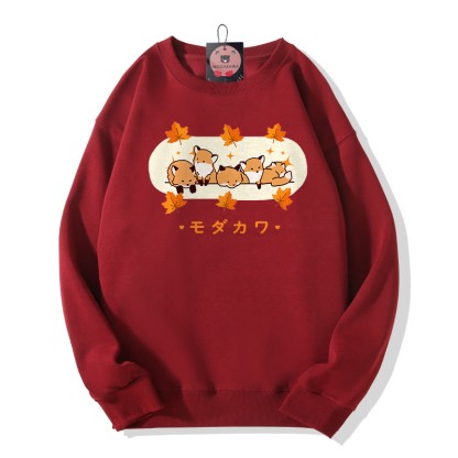 フォックスプリント MODAKAWA ラウンドカラー スウェットシャツ - Red - 5XL - image 4