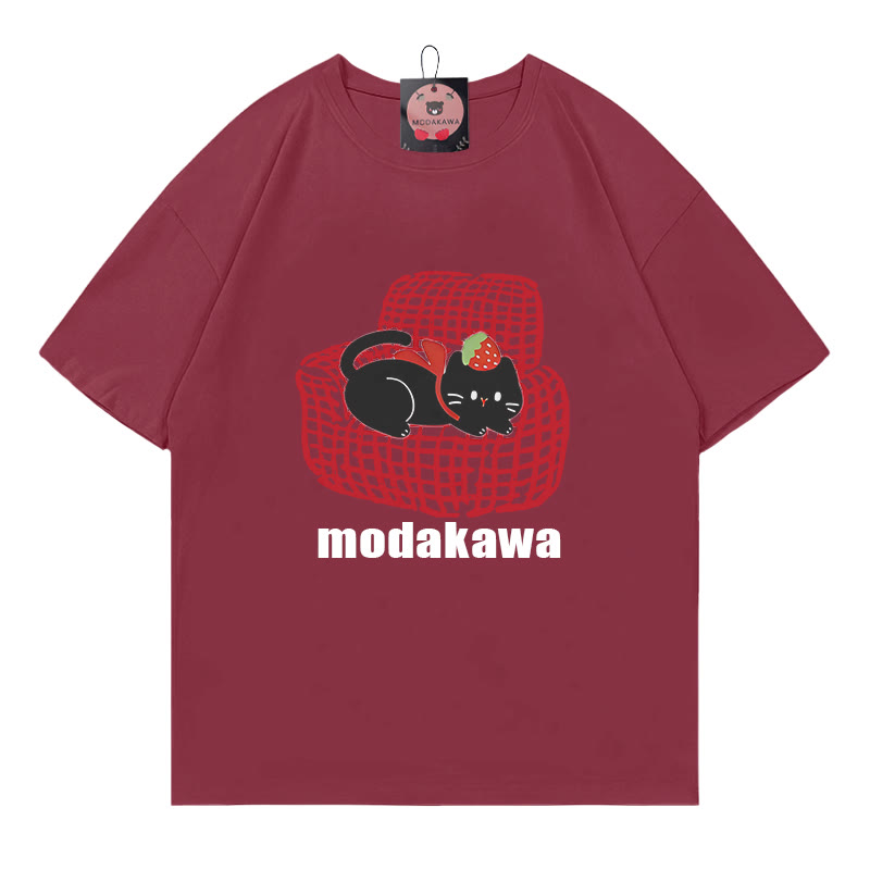 ソファキティプリントModakawaTシャツ - Wine Red - 5XL - image 4