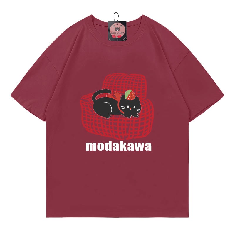 ソファキティプリントModakawaTシャツ - Wine Red - 5XL - image 4