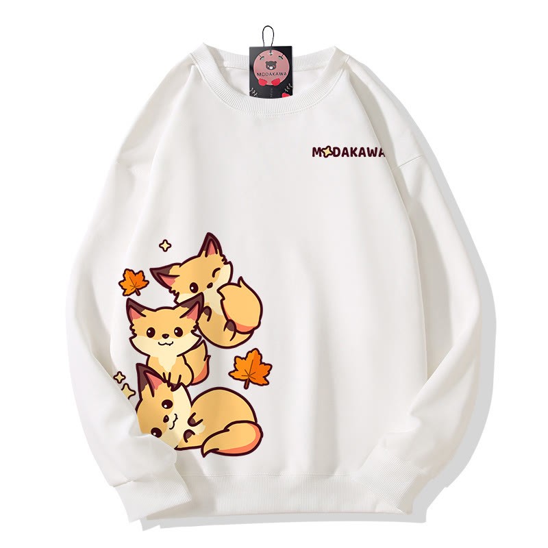 スタックドフォックスグラフィックMODAKAWAスウェットシャツ - White - 5XL - image 4