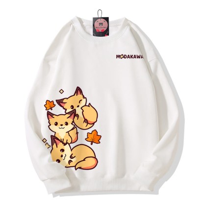 スタックドフォックスグラフィックMODAKAWAスウェットシャツ - White - 5XL - image 4