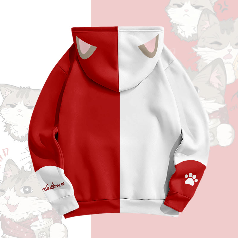 MODAKAWA 遊び心のある猫のグラフィック オールオーバープリント プルオーバーパーカー - image 6