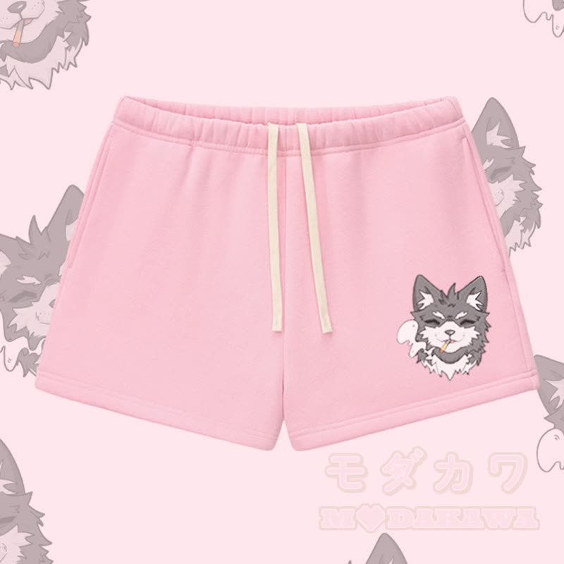 MODAKAWA スモーキングパピー グラフィック 厚手裏起毛ショーツ - ピンク - L - image 5