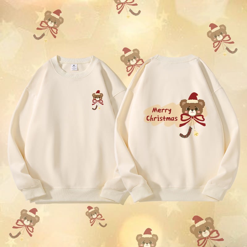 MODAKAWA クリスマスベア グラフィック ユニセックス スウェットシャツ - Beige - 5XL - image 2