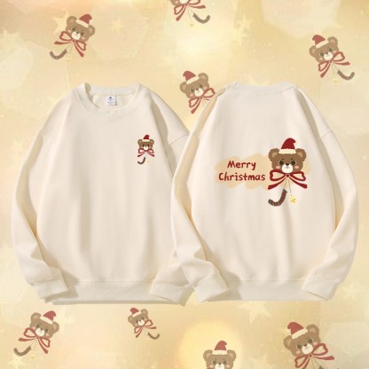 MODAKAWA クリスマスベア グラフィック ユニセックス スウェットシャツ - Beige - 5XL - image 2