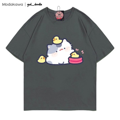 MODAKAWA X gud_doodleキティひよこプリントTシャツ - Grey - 5XL - image 4