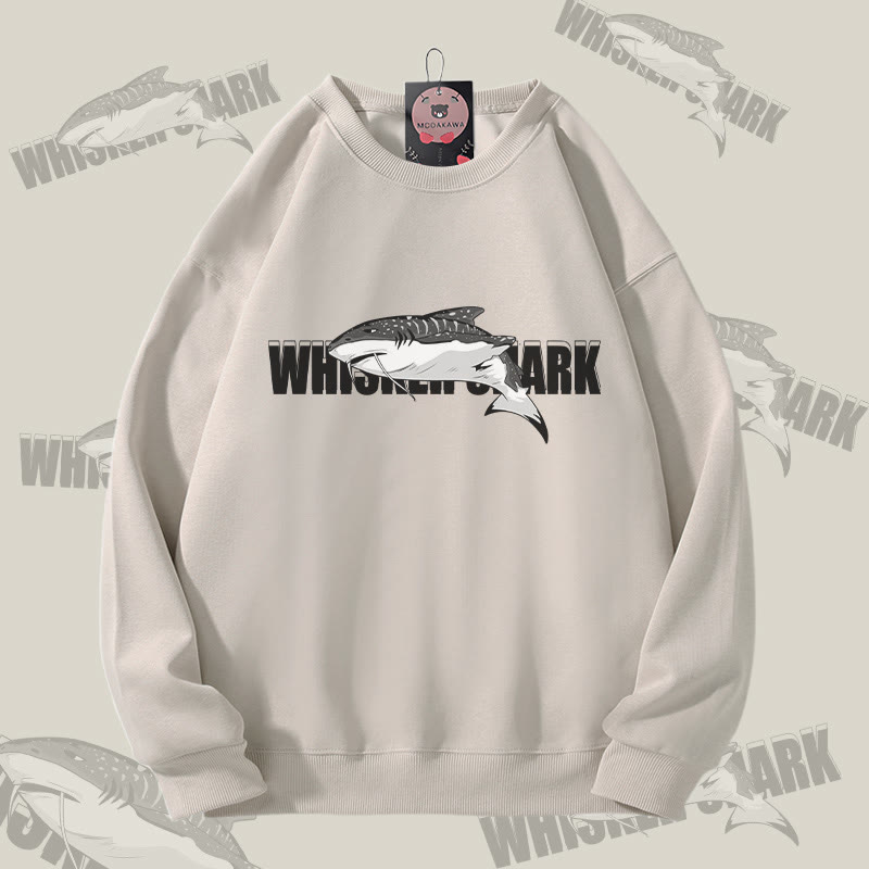 MODAKAWA ウィスカーシャーク グラフィック ユニセックス スウェットシャツ - Light Beige - 5XL - image 2