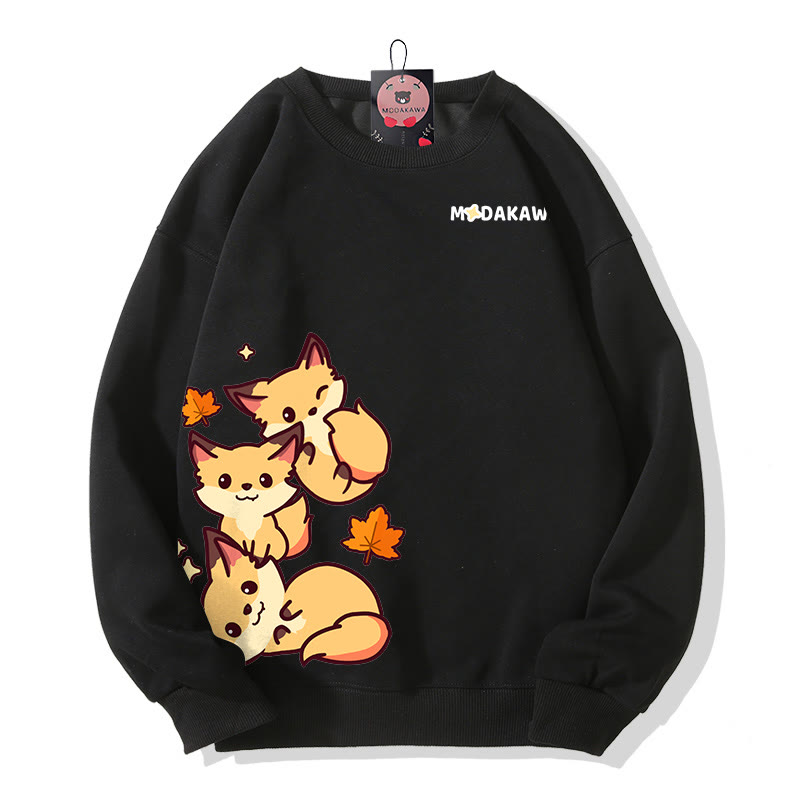 スタックドフォックスグラフィックMODAKAWAスウェットシャツ - Black - 5XL - image 3