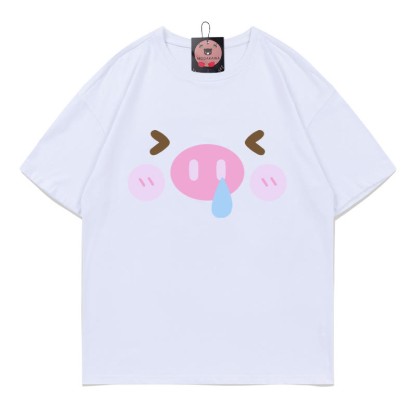 豚プリントTシャツ - White - 5XL - image 5