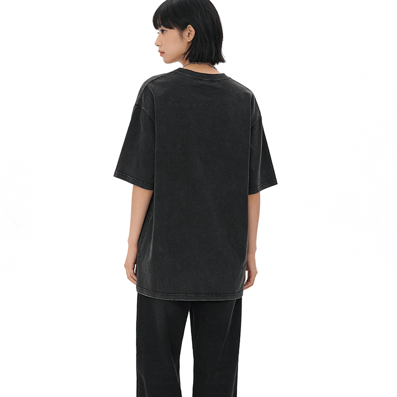 ダルメシアン柄Modakawaユニセックス ヴィンテージウォッシュドTシャツ - image 4