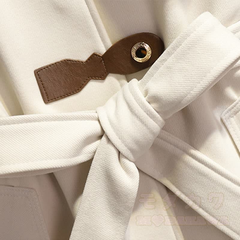 襟付きベルト付きパッド入りコート - image 5