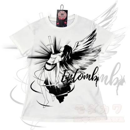 ENTOMB グラフィックグラデーションTシャツショーツModakawaマッチングアウトフィット - 白いTシャツ - 5XL - image 5