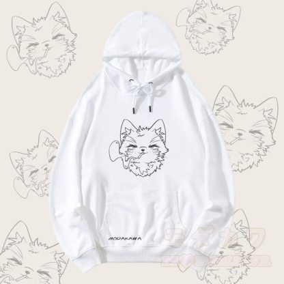 MODAKAWA スモーキングキティ グラフィック ストリートウェア プルオーバー パーカー - 白 - 5XL - image 4