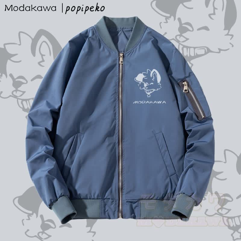 MODAKAWA X popipeko パピーグラフィック ジップアップ アウタージャケット - 濃厚 - 青 - 4XL - image 3