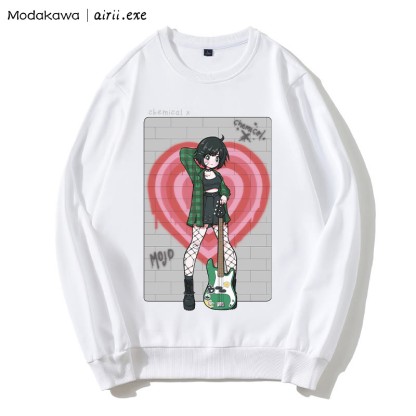 MODAKAWA X airii.exe CHEMICAL ギターガール レタープリント ラウンドカラー スウェットシャツ - White - 5XL - image 4