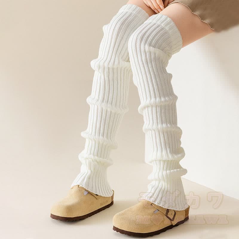 リブニットレッグウォーマー - 白 - ワンサイズ - image 4
