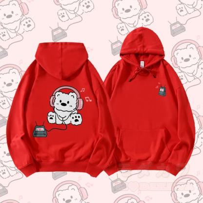 MODAKAWA ヘッドホンベア グラフィック カップル マッチング パーカー - 赤 - 5XL - image 6