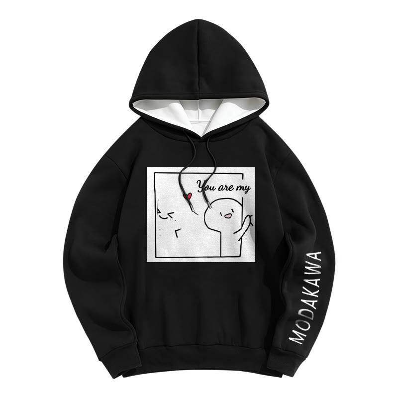 YOU ARE MY FOREVER STARModakawaキャラクター レタープリント ルーズ パーカー - Black A - 6XL - image 8