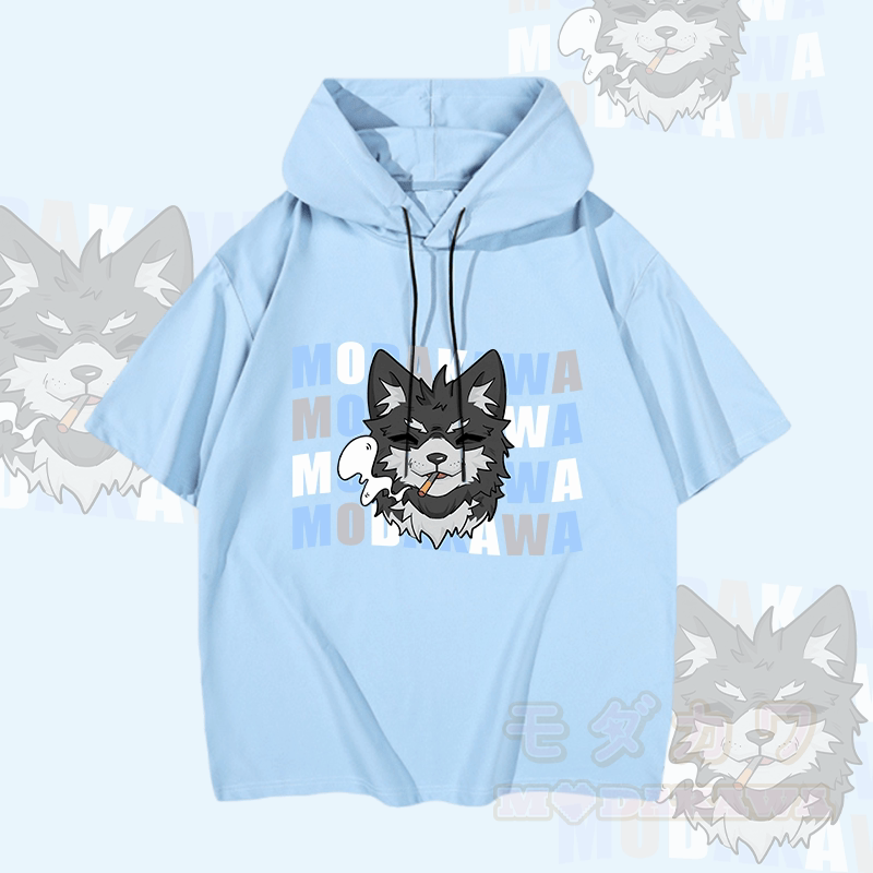 MODAKAWA コーダ・スモーキング・パピー グラフィック 半袖パーカー - 青 - 3XL - image 4