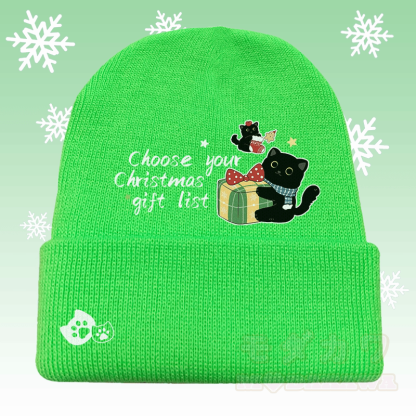MODAKAWA クリスマス 黒猫 グラフィック ニット帽 - 緑 - 36～60センチ - image 3