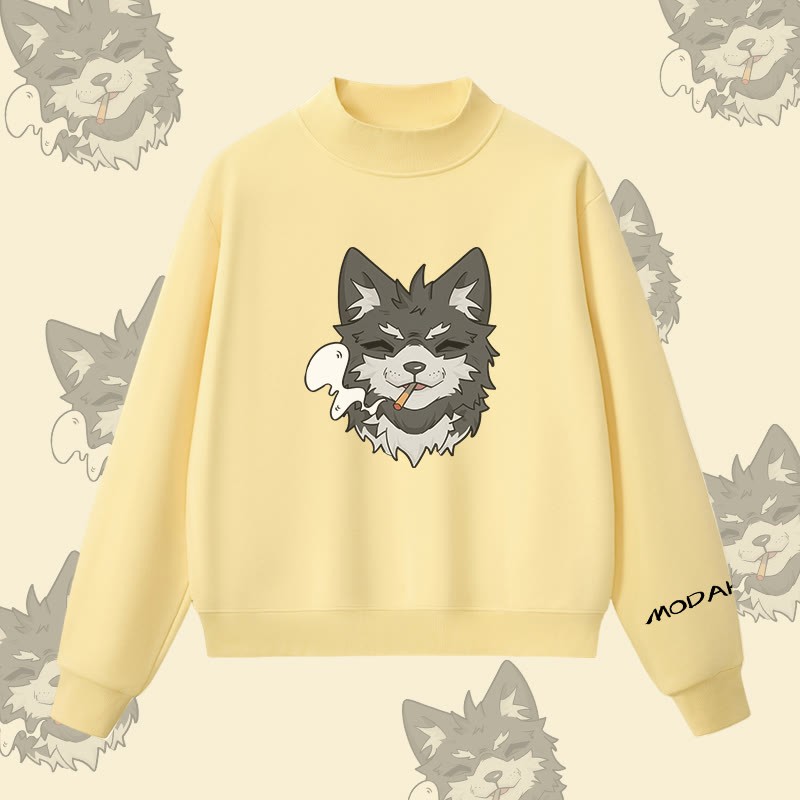 MODAKAWA スモーキングパピー グラフィック 裏起毛 スウェットシャツ - Yellow - L - image 5