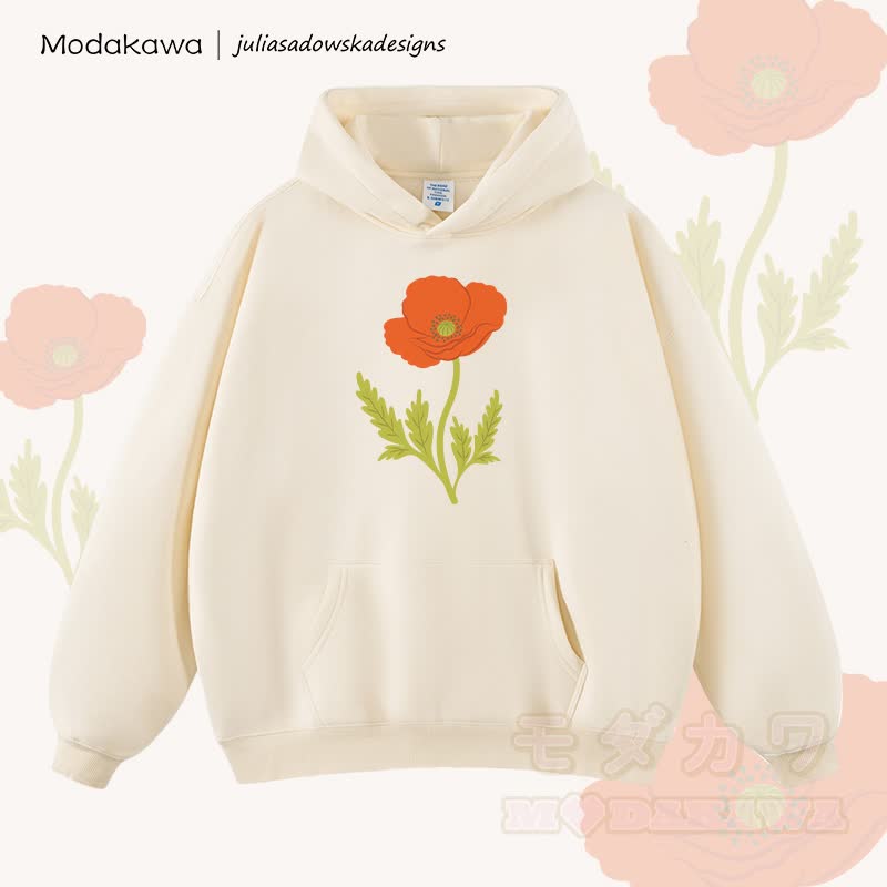 MODAKAWA × juliasadowskadesigns フラワーグラフィック ルーズフーディー - アプリコット - 2XL - image 4
