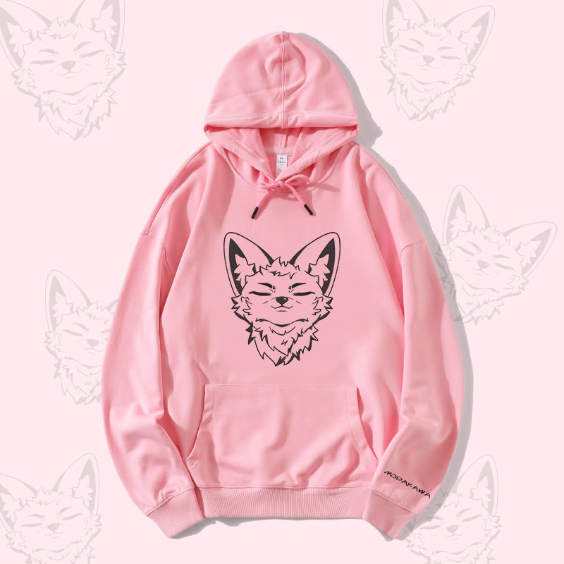 MODAKAWA コルサックフォックスグラフィックストリートウェアプルオーバーパーカー - Pink - 5XL - image 3