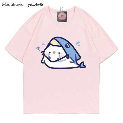 MODAKAWA X gud_doodleキティシャークプリントTシャツ - Pink - 5XL - image 8