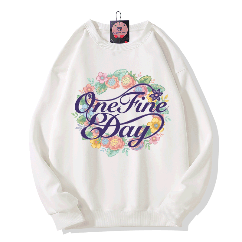 ONE FINE DAY 花柄グラフィックModakawaスウェットシャツ - White - 5XL - image 2