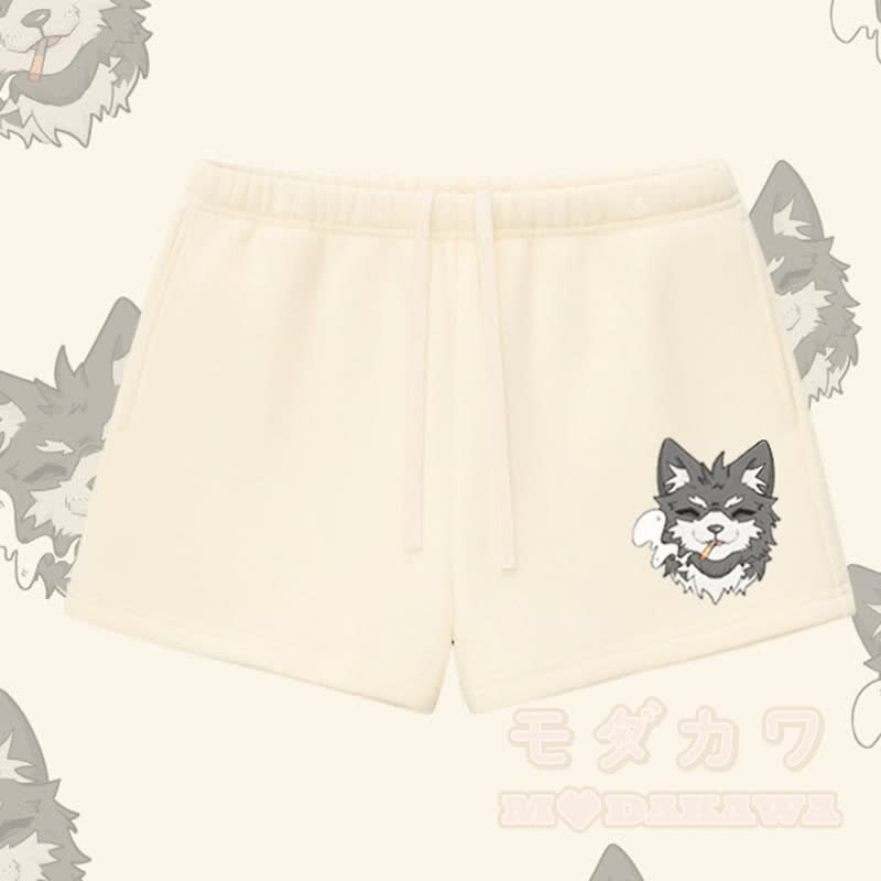 MODAKAWA スモーキングパピー グラフィック 厚手裏起毛ショーツ - アプリコット - L - image 3