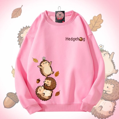 MODAKAWA チアフルハリネズミグラフィック ユニセックス スウェットシャツ - Pink - 5XL - image 3