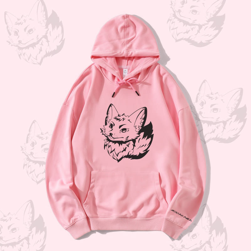 MODAKAWA アークティックフォックス グラフィック ストリートウェア プルオーバー パーカー - Pink - 5XL - image 3
