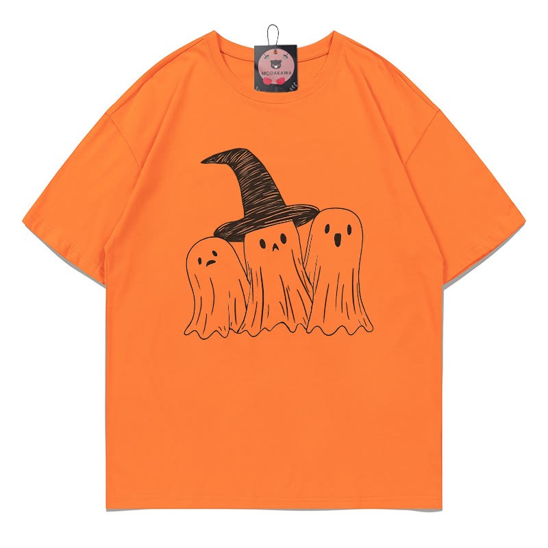 ゴーストプリントTシャツ - Orange - 5XL - image 4