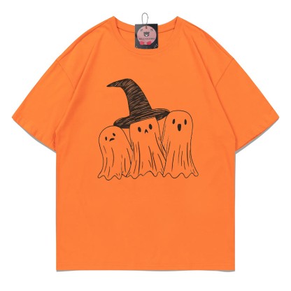 ゴーストプリントTシャツ - Orange - 5XL - image 4