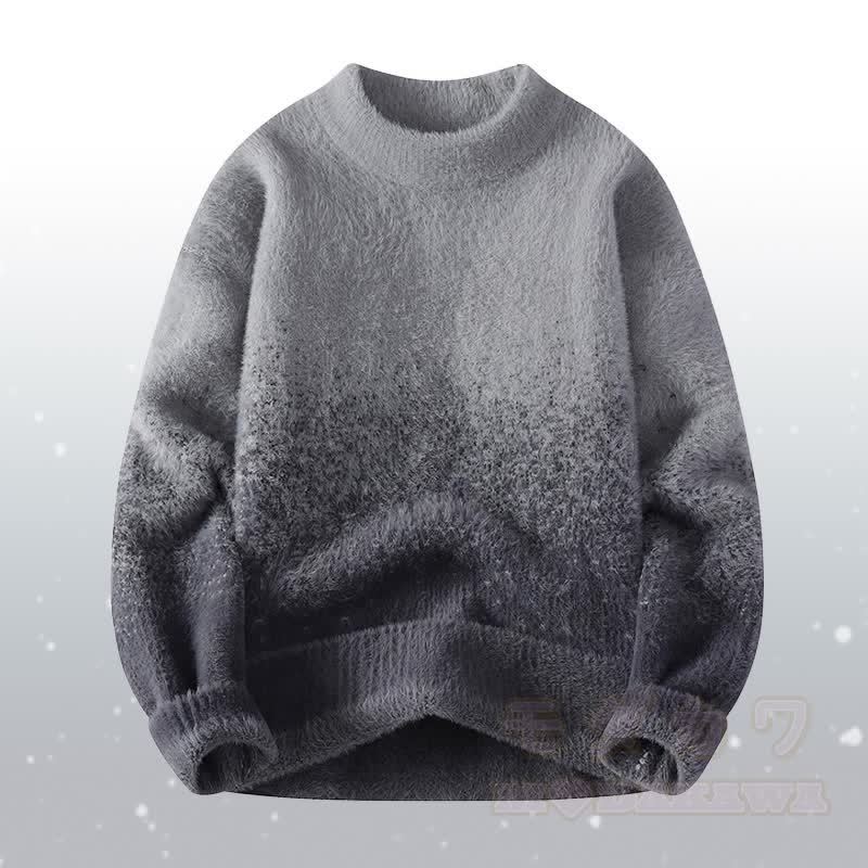 グラデーションニットファジーセーターコーデュロイパンツツーピース - グレーのセーター - 4XL - image 12