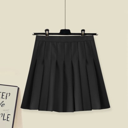 フェイクマッチング衣装 リボン装飾セーター プリーツスカート プラッシュパンツ マッチング衣装 - Black Skirt - XL - image 9