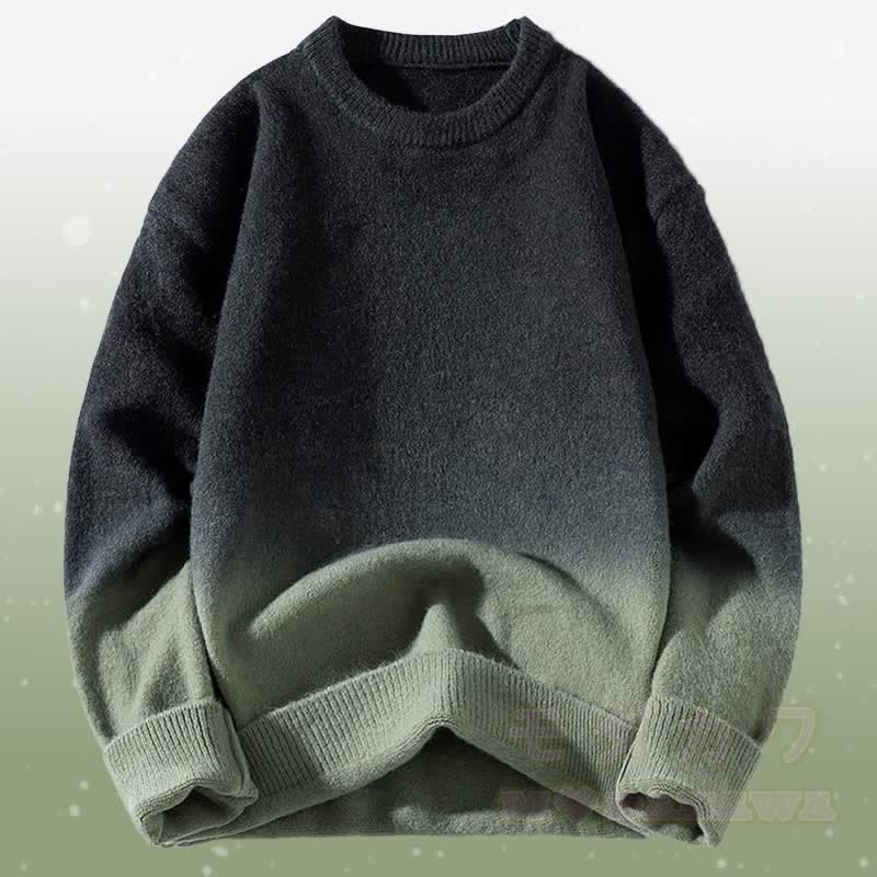 グラデーションニットセーター コーデュロイパンツ ツーピース - 黒のセーター - 3XL - image 12