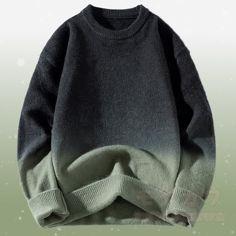 グラデーションニットセーター コーデュロイパンツ ツーピース - 黒のセーター - 3XL - image 12