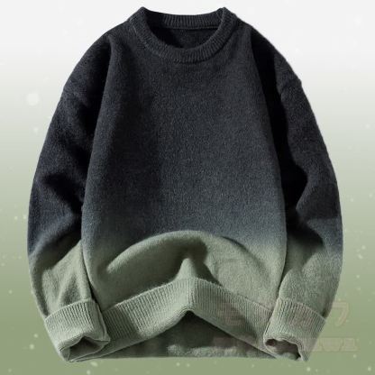 グラデーションニットセーター コーデュロイパンツ ツーピース - 黒のセーター - 3XL - image 12