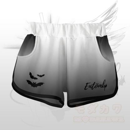 ENTOMB グラフィックグラデーションTシャツショーツModakawaマッチングアウトフィット - 白黒のショートパンツ - 5XL - image 9