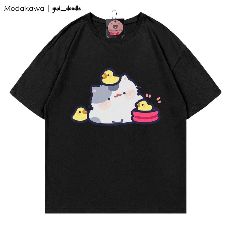 MODAKAWA X gud_doodleキティひよこプリントTシャツ - Black - 5XL - image 3