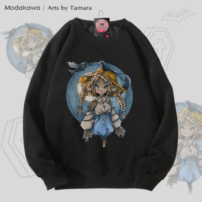 MODAKAWA X Arts by Tamara Scarecrow グラフィック ユニセックス スウェットシャツ - Black - 5XL - image 4